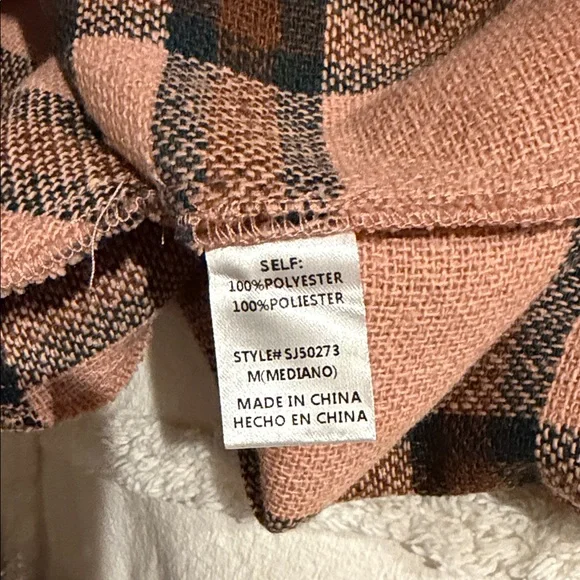 GeeGee flannel  Plaid Teddy Jacket medium - Picture 12 of 12